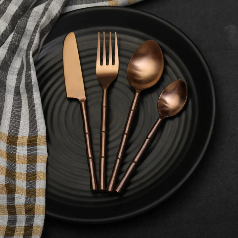 Nikkuri - Bamboo Elegance Copper Cutlery 32 Piece Set